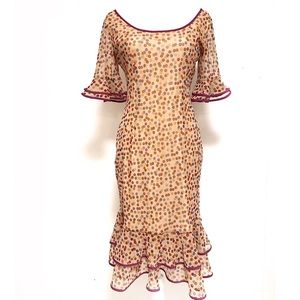 Tatyana 50s ruffle polka dot fit and flare dress